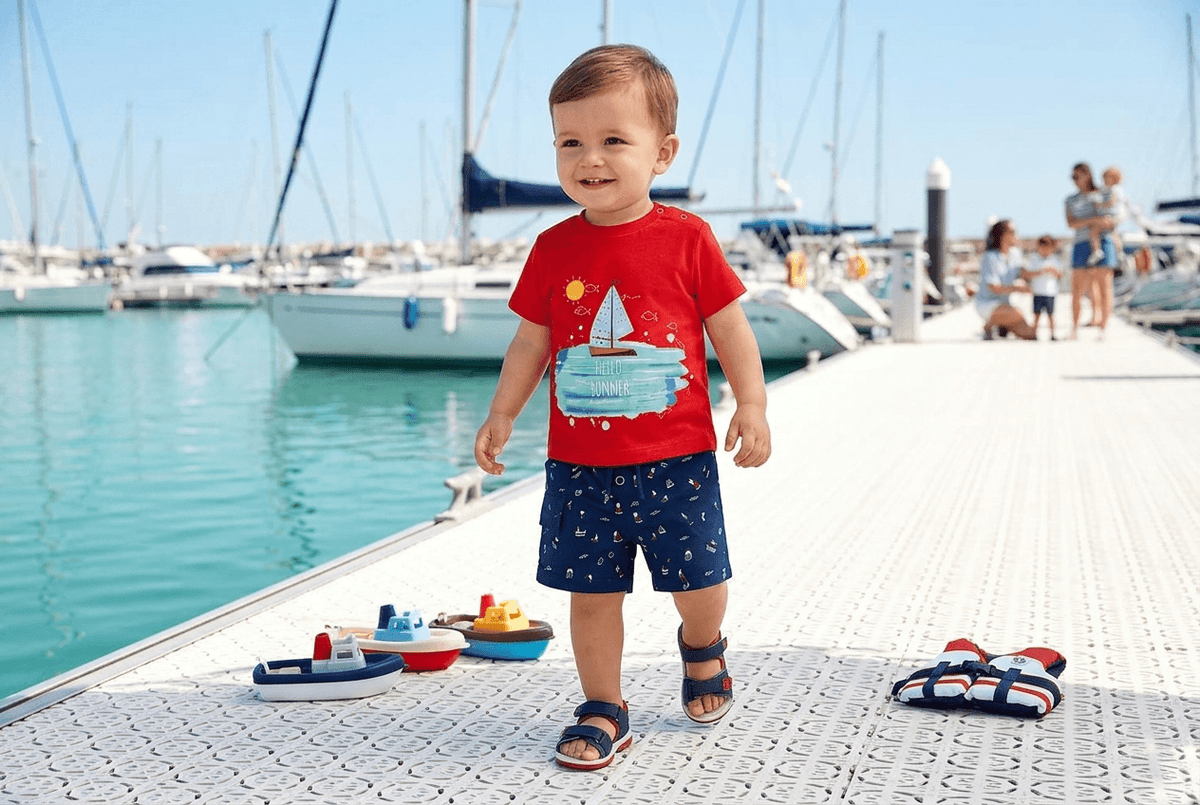 Hello Summer Set – Boys Cotton T-Shirt & Shorts Set