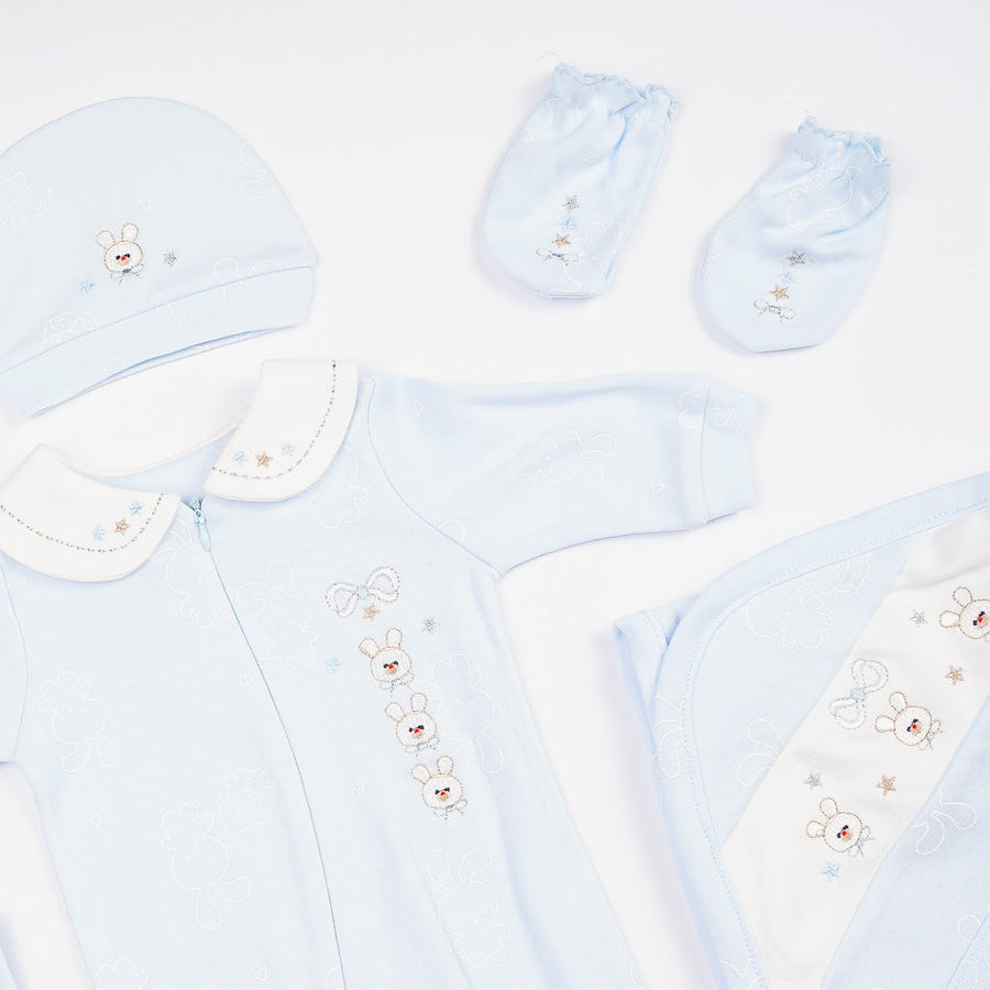 Bunny Bliss Newborn Hospital Set | Premium Cotton Baby Coming Home Outfit
