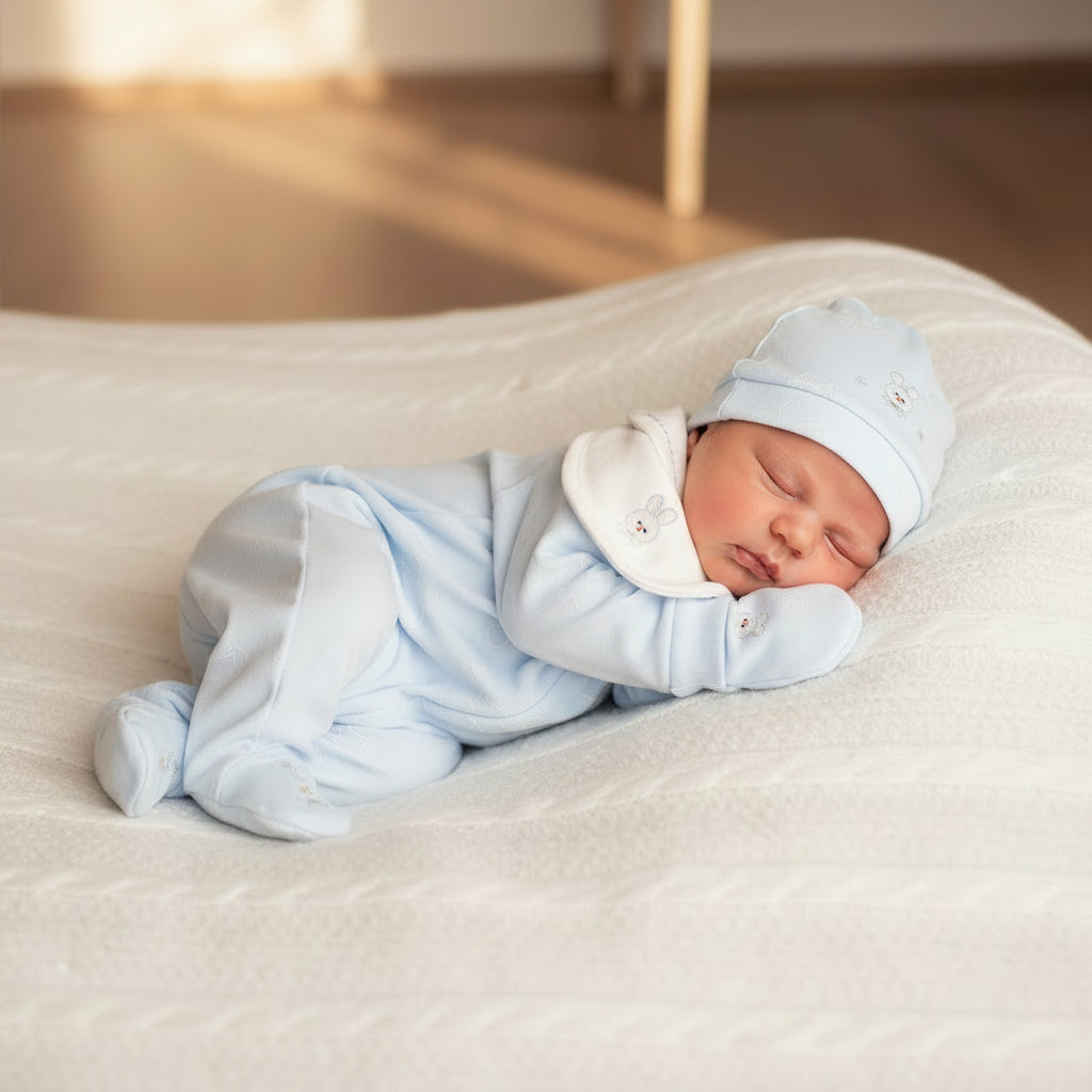 Bunny Bliss Newborn Hospital Set | Premium Cotton Baby Coming Home Outfit