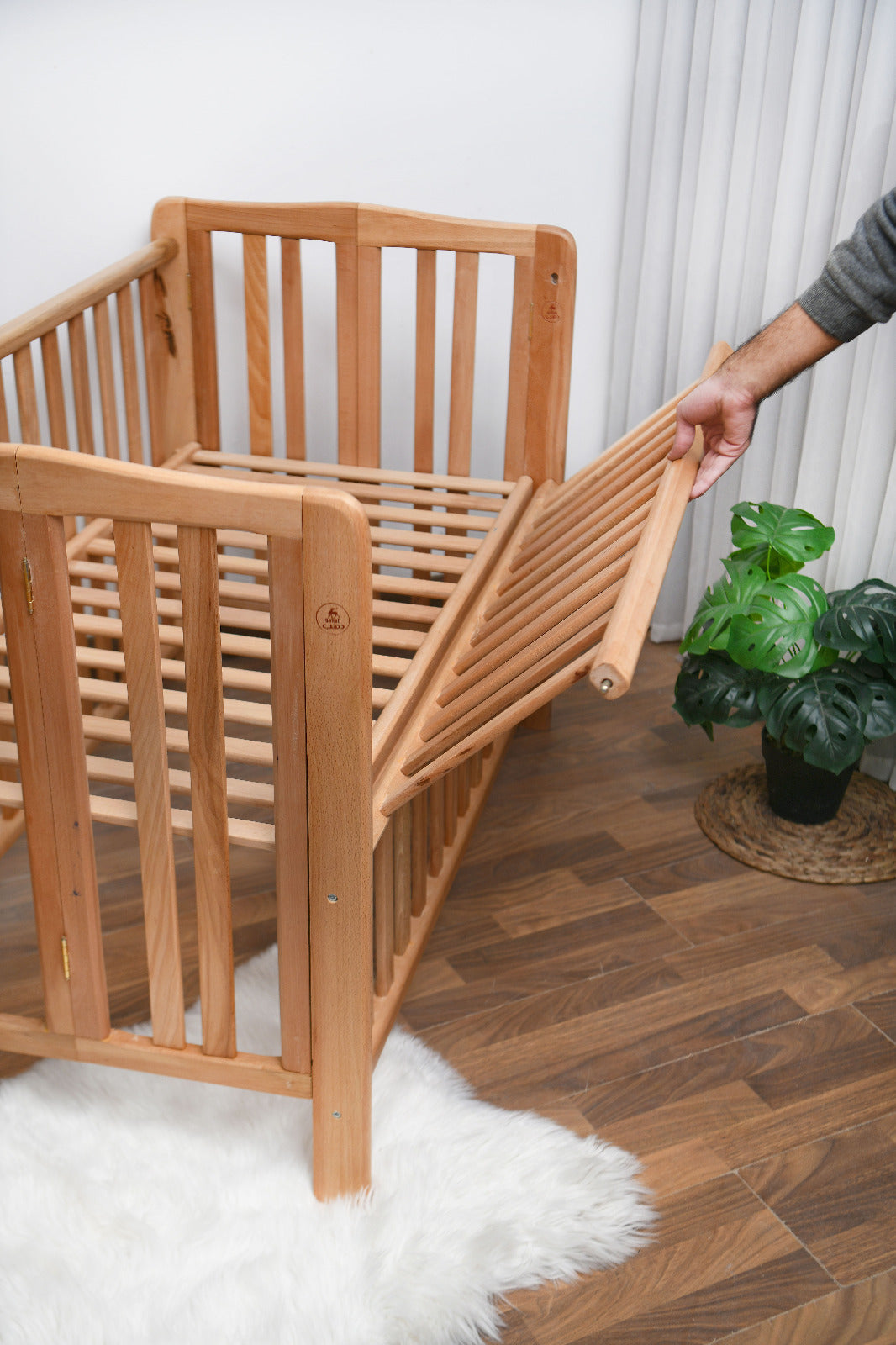 Wooden Rocking Baby Crib 1