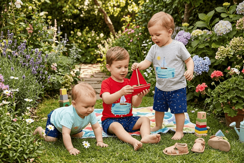 Hello Summer Set – Boys Cotton T-Shirt & Shorts Set