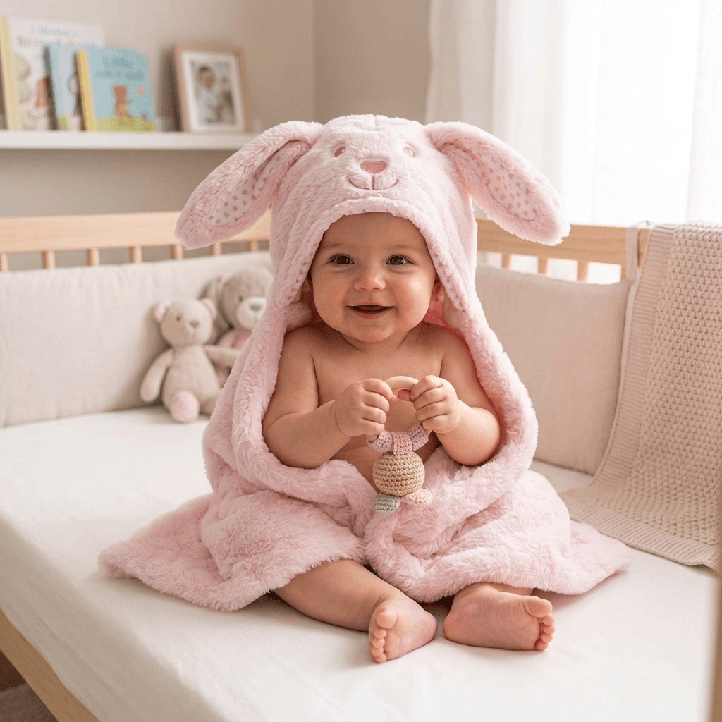 Mora Spain Baby Hooded Blanket – Ultra Soft Plush Baby Wrap with Animal Hood
