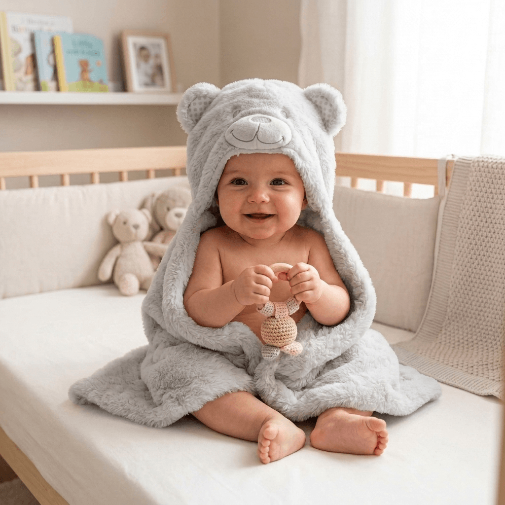 Mora Spain Baby Hooded Blanket – Ultra Soft Plush Baby Wrap with Animal Hood