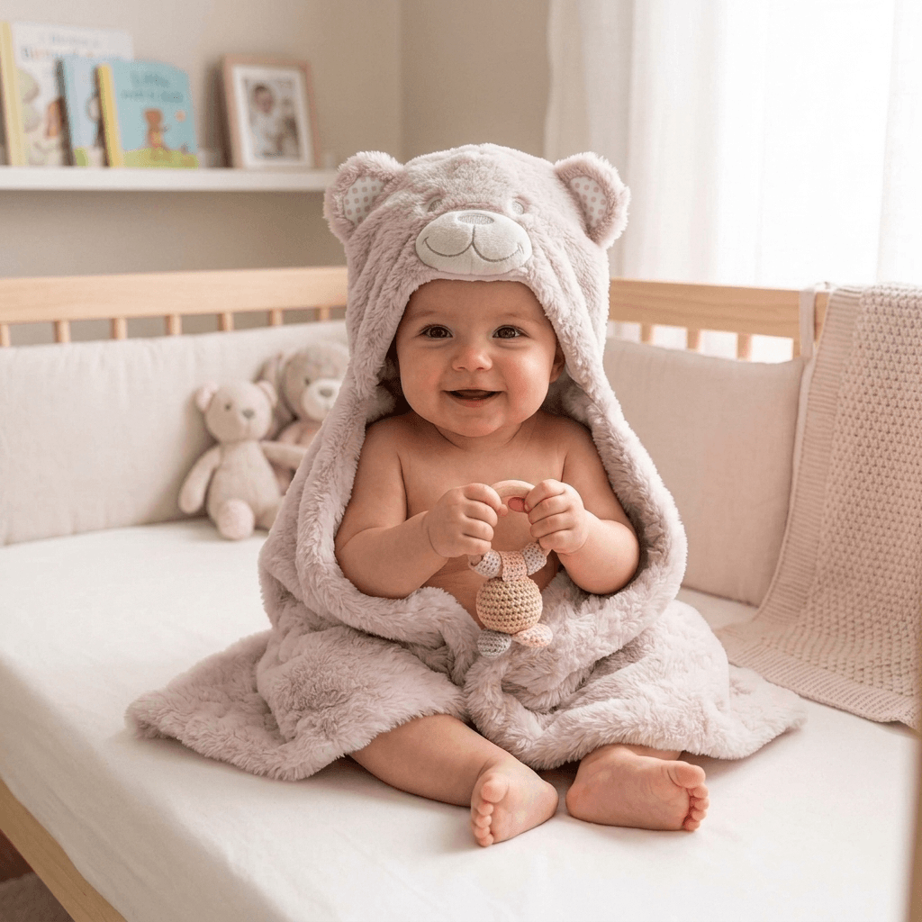 Mora Spain Baby Hooded Blanket – Ultra Soft Plush Baby Wrap with Animal Hood