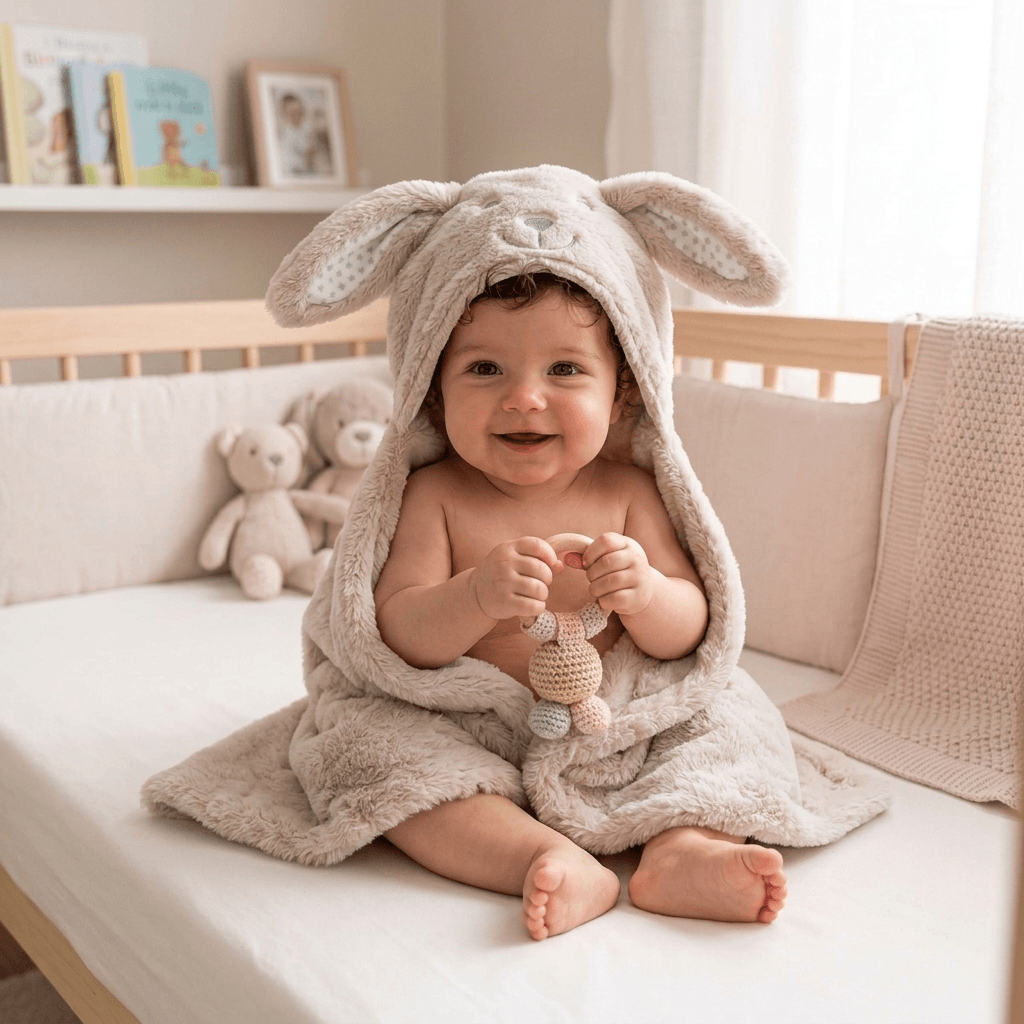 Mora Spain Baby Hooded Blanket – Ultra Soft Plush Baby Wrap with Animal Hood