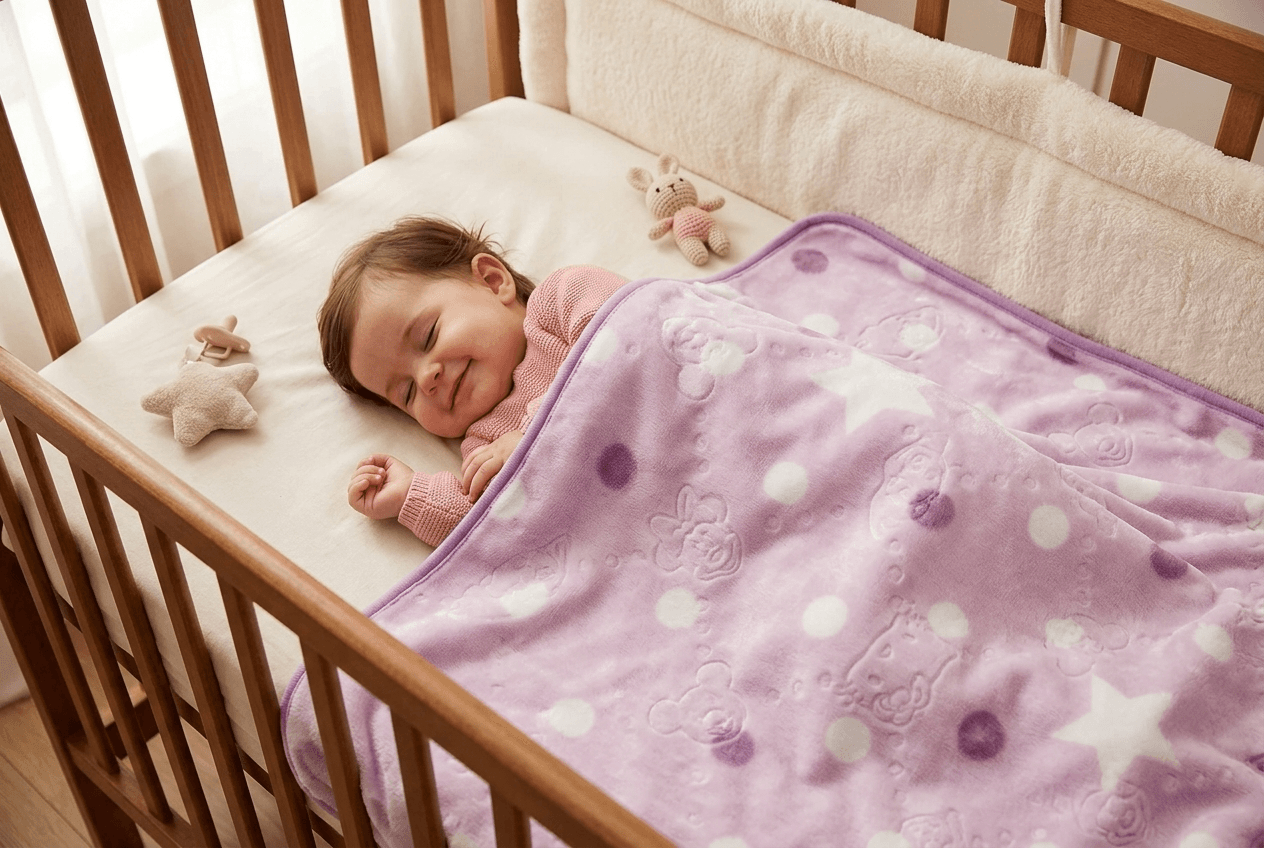 Ultra Soft Baby Fleece Blanket – Warm Plush Cot & Stroller Blanket