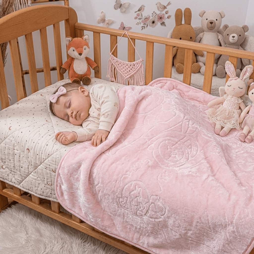 Premium Turkish Baby Blanket – Ultra Soft Embossed Nursery Blanket
