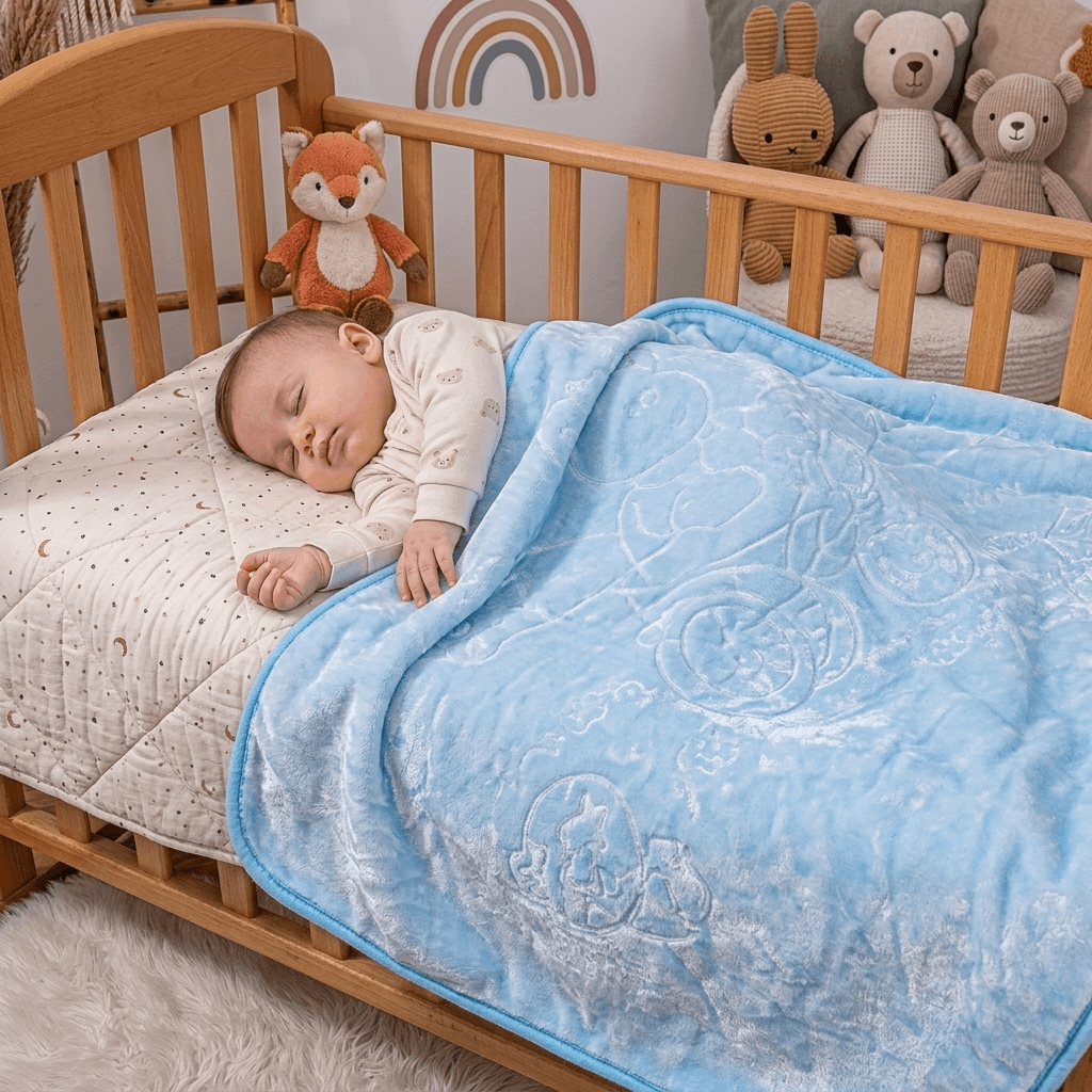 Premium Turkish Baby Blanket – Ultra Soft Embossed Nursery Blanket