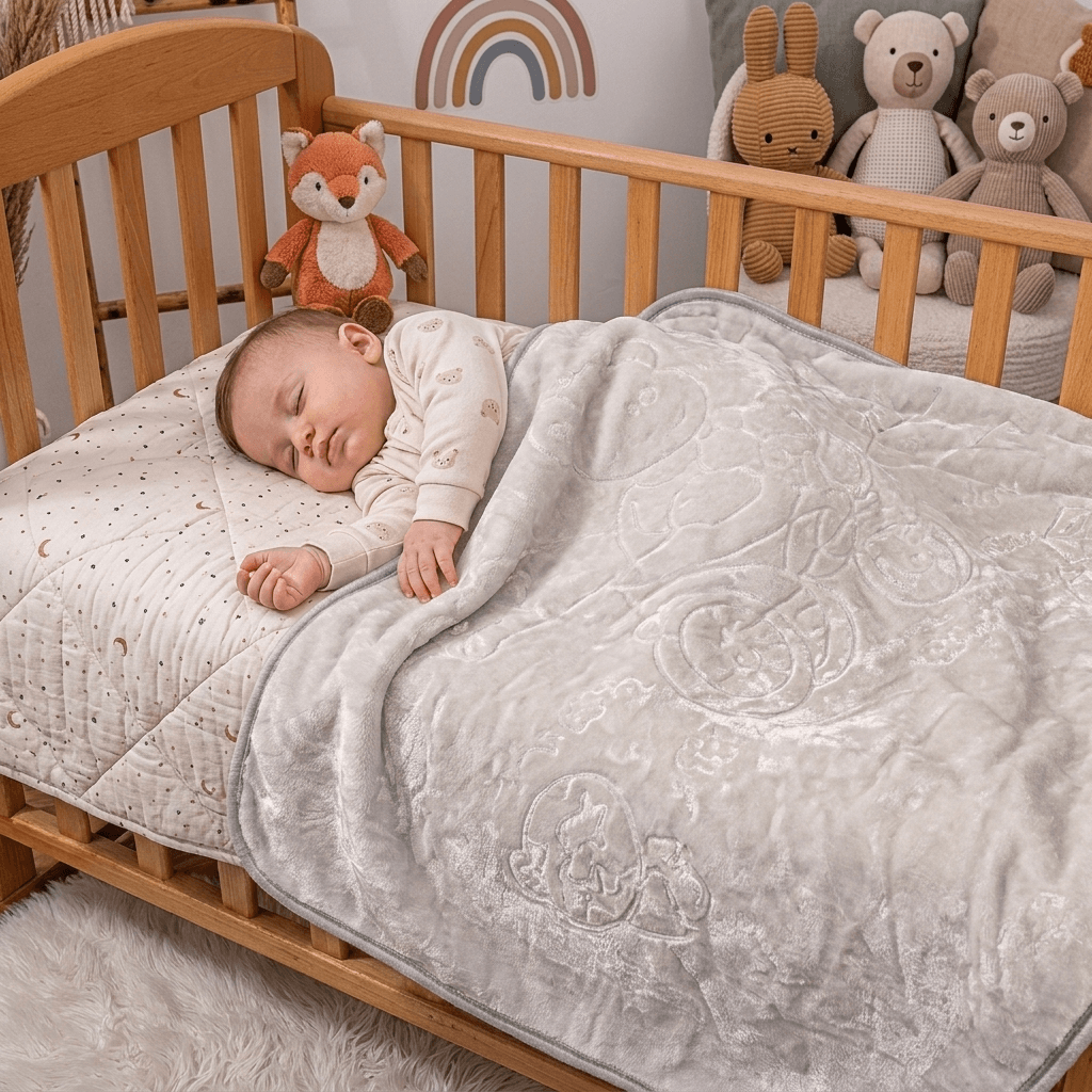Premium Turkish Baby Blanket – Ultra Soft Embossed Nursery Blanket
