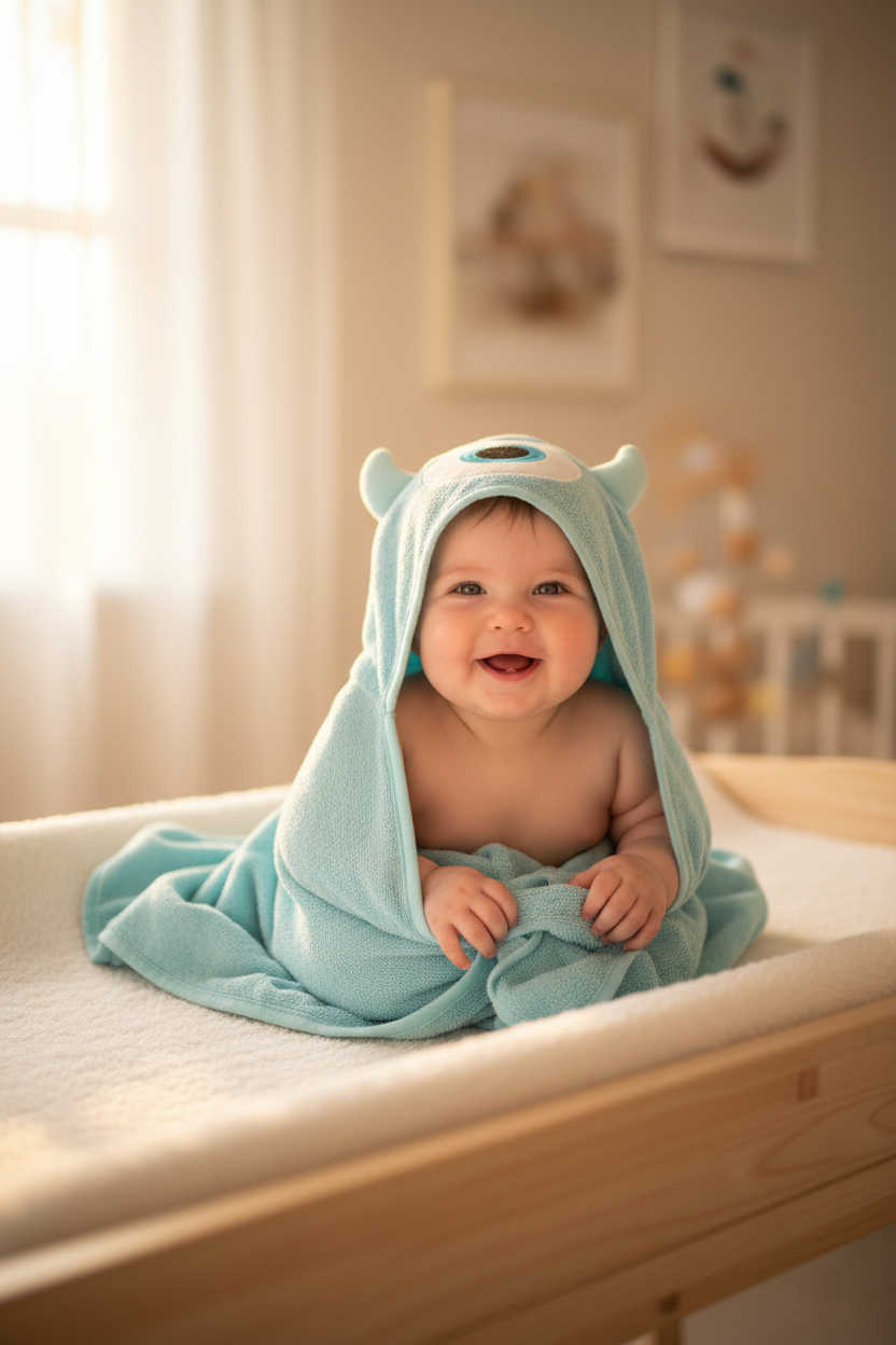 Hooded baby towel