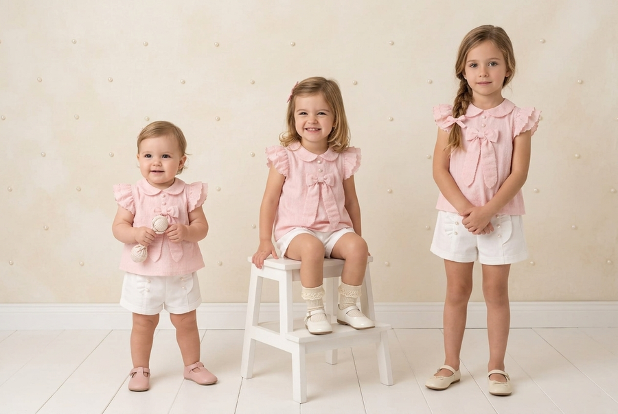 Rosaline Set – Elegant Baby & Toddler Girls Top & Shorts Set | 1–5 Years