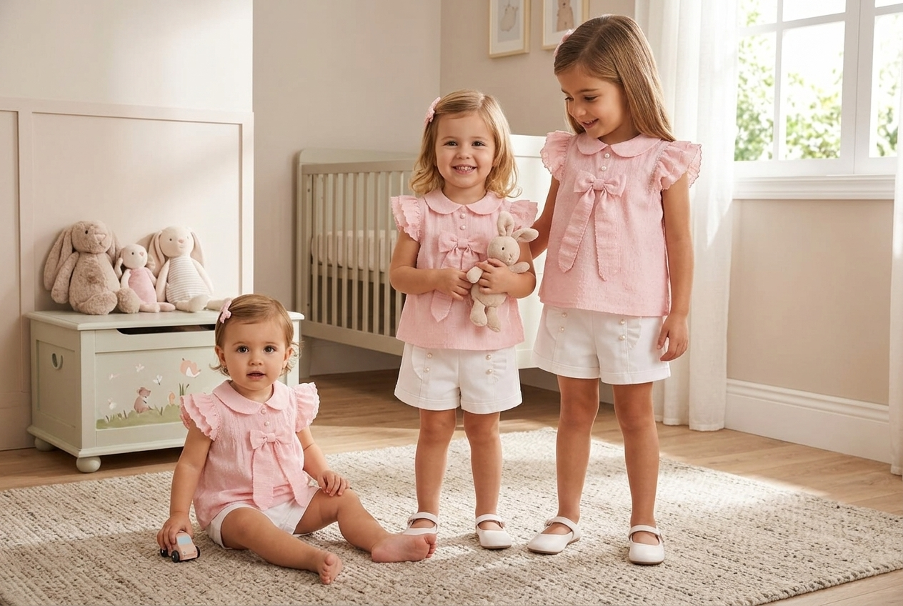 Rosaline Set – Elegant Baby & Toddler Girls Top & Shorts Set | 1–5 Years