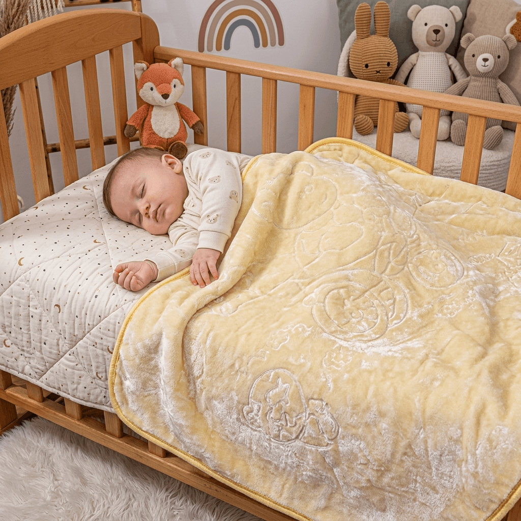 Premium Turkish Baby Blanket – Ultra Soft Embossed Nursery Blanket