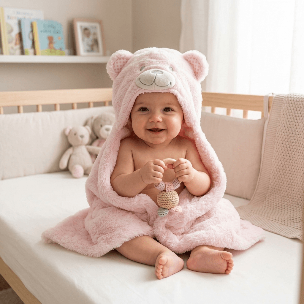Mora Spain Baby Hooded Blanket – Ultra Soft Plush Baby Wrap with Animal Hood